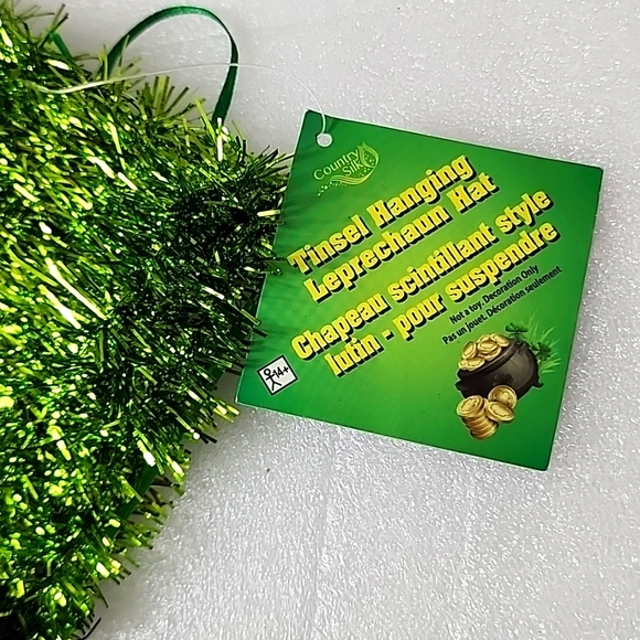 Hanging Tinsel Leprechaun Hat New with Tags - Picture 2 of 4